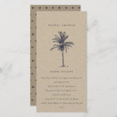 Tropical Palm Tree Navy Kraft Brautparty laden Dankeskarte (Vorne/Hinten)