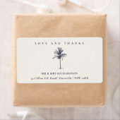 Tropical Palm Tree Navy Kraft Wedding Danke (Insitu)