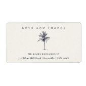 Tropical Palm Tree Navy Kraft Wedding Danke (Vorne)
