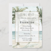 Tropical Palm Tree Ocean Beach Geburtstag Einladung (Vorderseite)