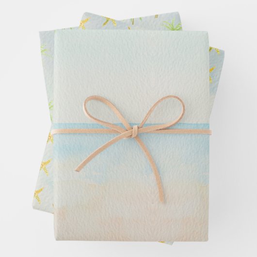 Tropical Palm Tree Ocean Beach   Geschenkpapier Set (Beispiel)