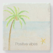 Tropical Palm Tree Ocean Beach Steinuntersetzer (Vorderseite)
