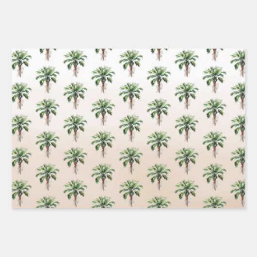 Tropical Palm Tree Ombre Geschenkpapier Set (Vorderseite)