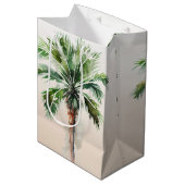 Tropical Palm Tree Ombre Mittlere Geschenktüte (Vorderseite Schrägansicht)
