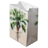 Tropical Palm Tree Ombre Mittlere Geschenktüte (Rückseite Schrägansicht)