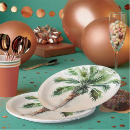 Tropical Palm Tree Ombre Pappteller