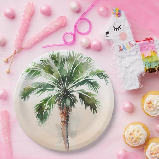 Tropical Palm Tree Ombre Pappteller (Party)