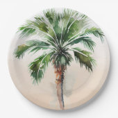 Tropical Palm Tree Ombre Pappteller (Vorderseite)