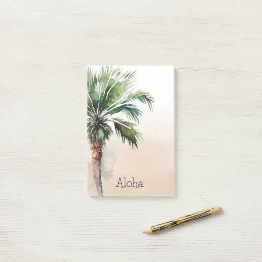 Tropical Palm Tree Ombre Post-it Klebezettel (Auf Schreibtisch)