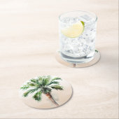 Tropical Palm Tree Ombre Runder Pappuntersetzer (Vor Ort)