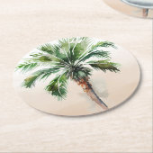 Tropical Palm Tree Ombre Runder Pappuntersetzer (Angewinkelt)