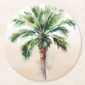 Tropical Palm Tree Ombre Runder Pappuntersetzer (Vorderseite)