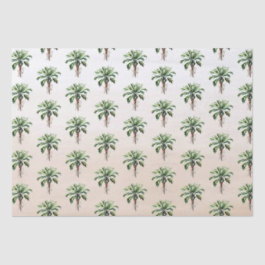 Tropical Palm Tree Ombre Seidenpapier (Vorderseite)