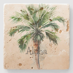 Tropical Palm Tree Ombre Steinuntersetzer