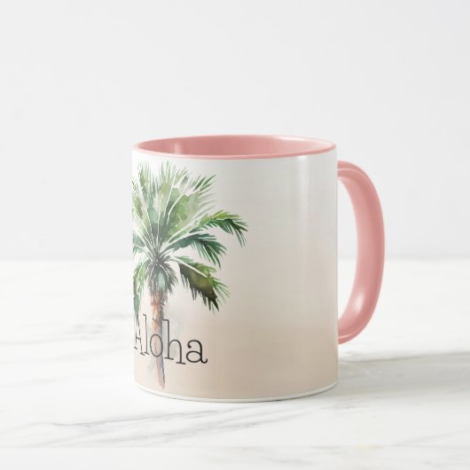 Tropical Palm Tree Ombre Tasse (VorderseiteRechts)
