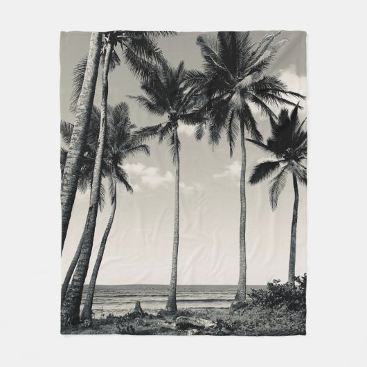 TROPICAL PALM TREE ON THE BEACH FLEECEDECKE (Vorderseite)