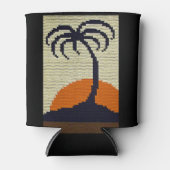 Tropical Palm Tree Orange Sunrise Crochet Dosenkühler (Vorderseite)