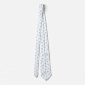 Tropical Palm Tree pattern baby blue Krawatte (Rückseite)