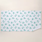 Tropical Palm Tree pattern sea green Strandtuch (Vorderseite)