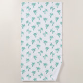Tropical Palm Tree pattern sea green Strandtuch (Vorderseite)