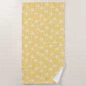 Tropical Palm Tree pattern yellow Strandtuch (Vorderseite)