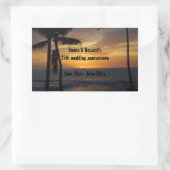 Tropical Palm Tree Personalisierte Weinetiketten Rechteckiger Aufkleber (Tasche)