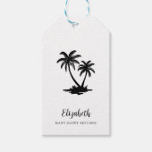 Tropical Palm Tree Personalized Geschenkanhänger (Vorderseite)
