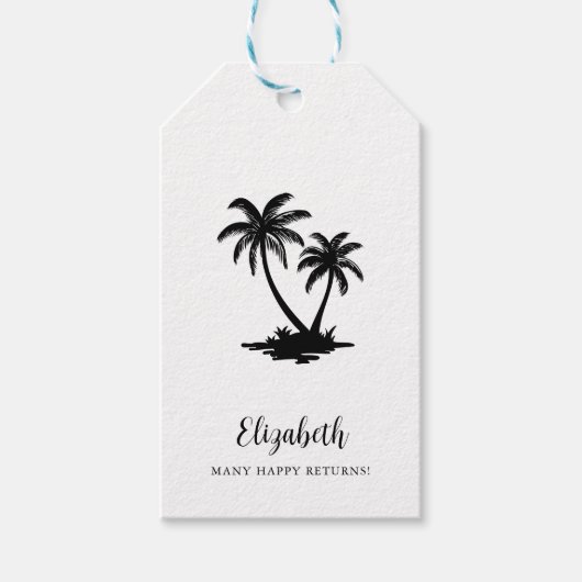 Tropical Palm Tree Personalized Geschenkanhänger (Vorderseite)