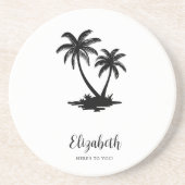 Tropical Palm Tree Personalized Getränkeuntersetzer (Vorne)