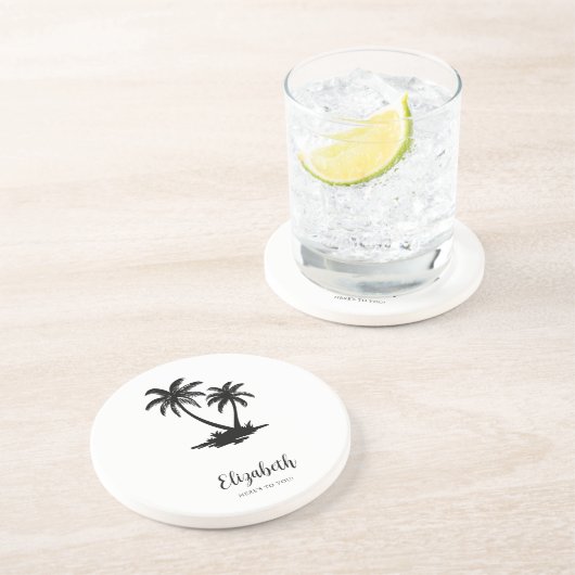 Tropical Palm Tree Personalized Getränkeuntersetzer (Seite)