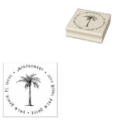 Tropical Palm Tree Personalized Return Address Gummistempel (Stempel)