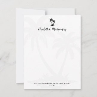 Tropical Palm Tree Personalized Stationery Mitteilungskarte