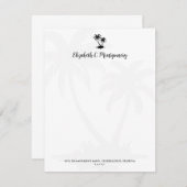 Tropical Palm Tree Personalized Stationery Mitteilungskarte (Vorne/Hinten)