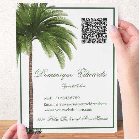 Tropical Palm Tree QR Code Stilvoll Flyer