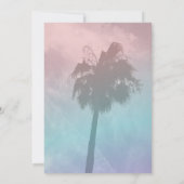 Tropical Palm Tree Realistic Pink Blue Wedding Inv Einladung (Rückseite)