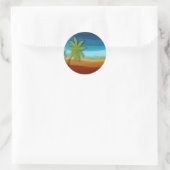 Tropical Palm Tree Runder Aufkleber (Tasche)
