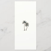Tropical Palm Tree Rustic Coastal Wedding Menü Menükarte (Rückseite)