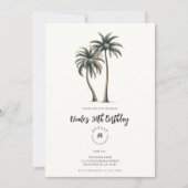 Tropical Palm Tree Rustic Coastday Party Einladung (Vorderseite)