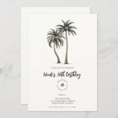 Tropical Palm Tree Rustic Coastday Party Einladung (Vorne/Hinten)