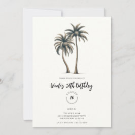 Tropical Palm Tree Rustic Coastday Party Einladung