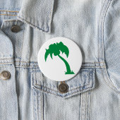 Tropical Palm Tree Silhouette Green Island Beach Button