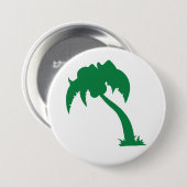 Tropical Palm Tree Silhouette Green Island Beach Button (Vorne & Hinten)