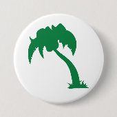 Tropical Palm Tree Silhouette Green Island Beach Button (Vorderseite)