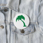 Tropical Palm Tree Silhouette Green Island Beach Button (Beispiel)