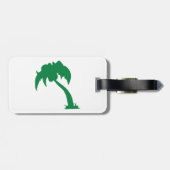Tropical Palm Tree Silhouette Green Island Beach Gepäckanhänger (Rückseite horizontal)