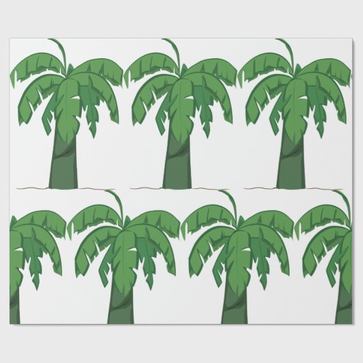 Tropical Palm Tree Silhouette Green Island Beach Geschenkpapier (Flach)
