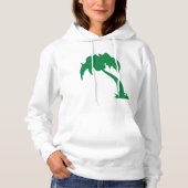 Tropical Palm Tree Silhouette Green Island Beach Hoodie (Vorderseite)