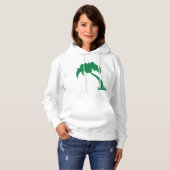 Tropical Palm Tree Silhouette Green Island Beach Hoodie (Vorne ganz)