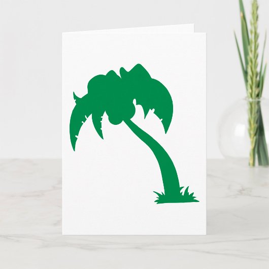 Tropical Palm Tree Silhouette Green Island Beach Karte