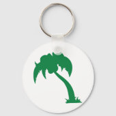 Tropical Palm Tree Silhouette Green Island Beach Schlüsselanhänger (Vorderseite)